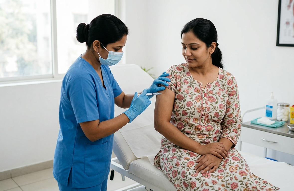 a woman getting mounjaro injection
